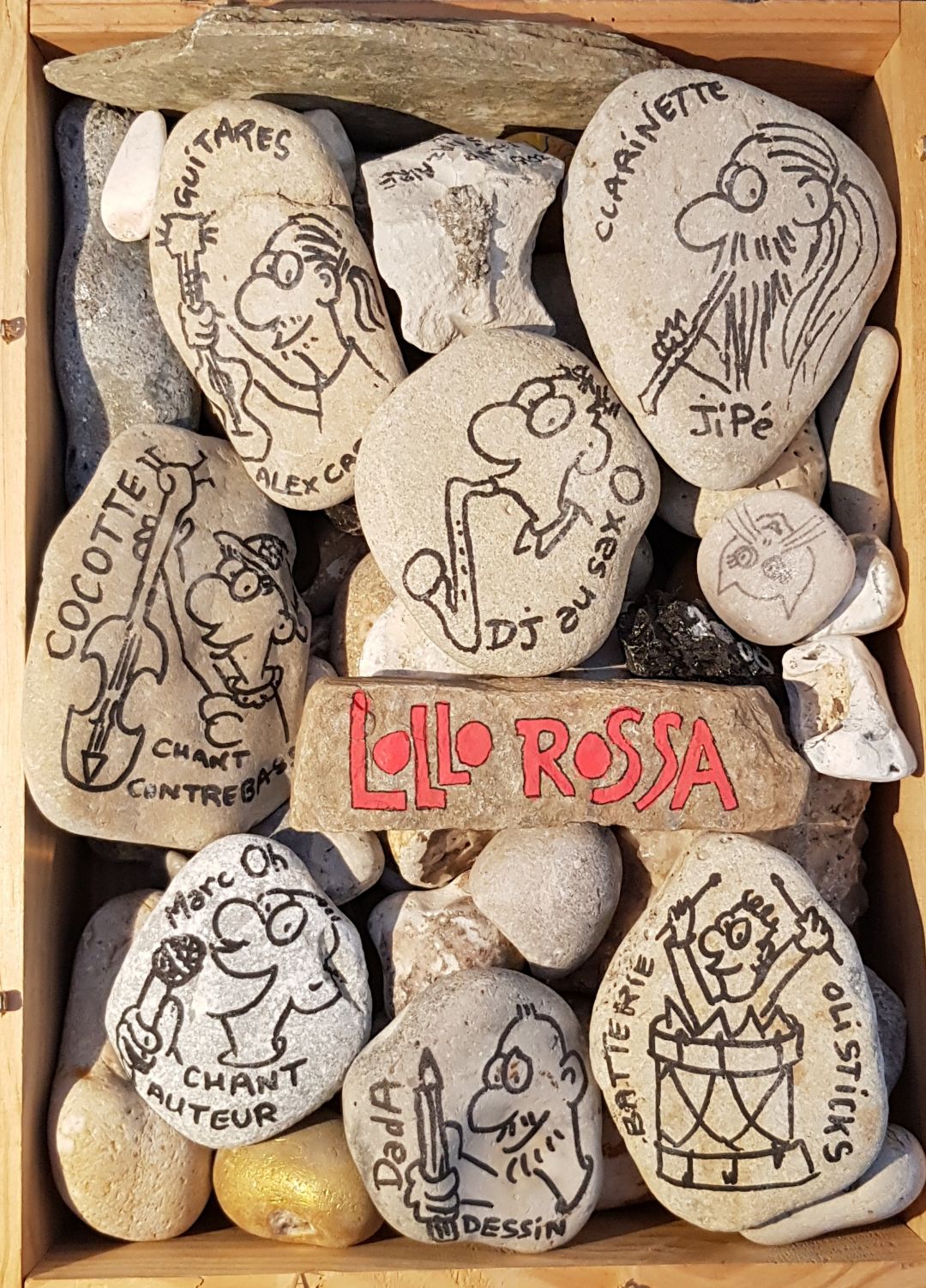 Lollo rossa le groupe dessin des artistes qui composent le goupe