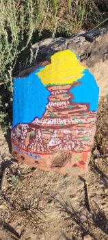 oeuvre olistic dessin sur tuile